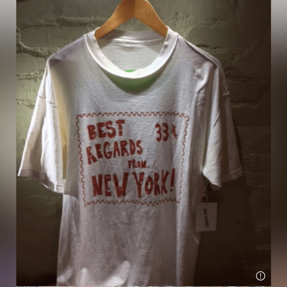 NEW! Rare Best Regards Vintage upcycled White TShirt Best from New York" Print